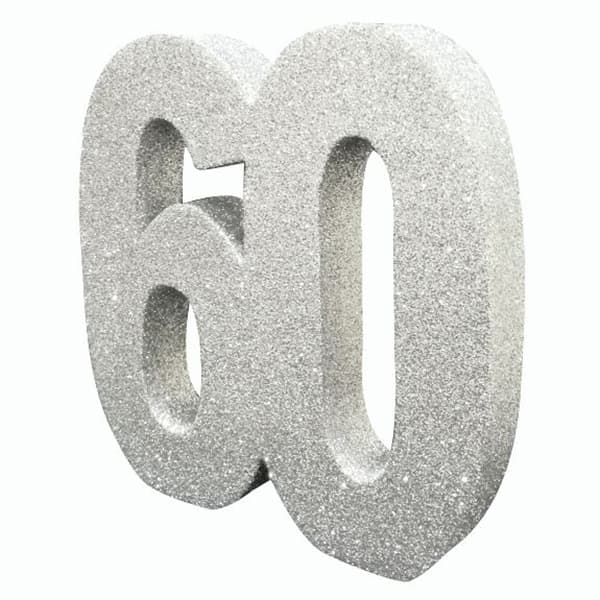 (image for) 60 Silver Glitter Table Decoration