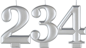 (image for) Silver Number Candles