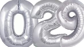 (image for) Large Silver Number Balloons