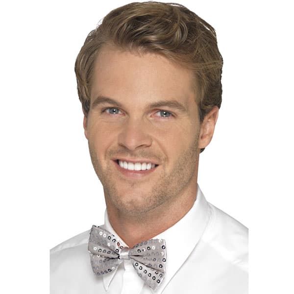 (image for) Silver Sequin Bow Ties