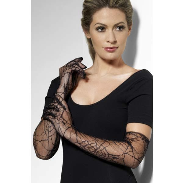 (image for) Black Lace Spiderweb Gloves