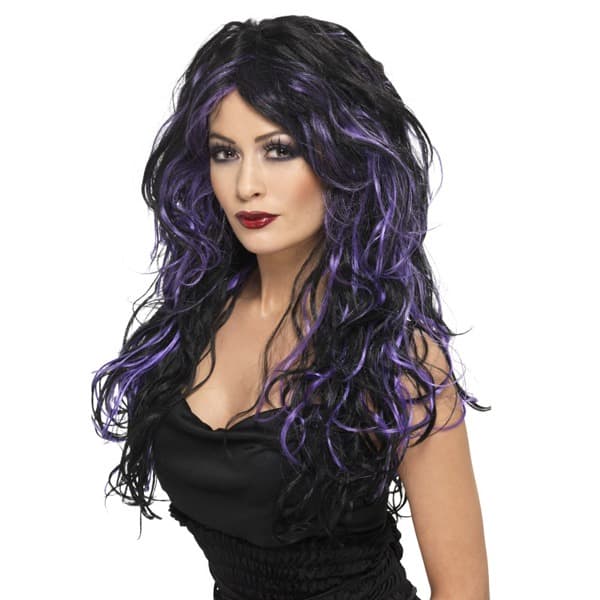 (image for) Black And Purple Gothic Bride Wig