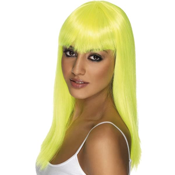 (image for) Neon Yellow Glamourama Wigs With Fringe