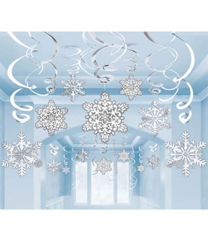 (image for) Snowflakes Paper & Foil Hanging Decorations 30pk