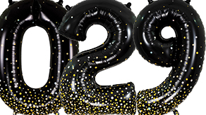 (image for) Black & Gold Sparkling Fizz Number Balloons