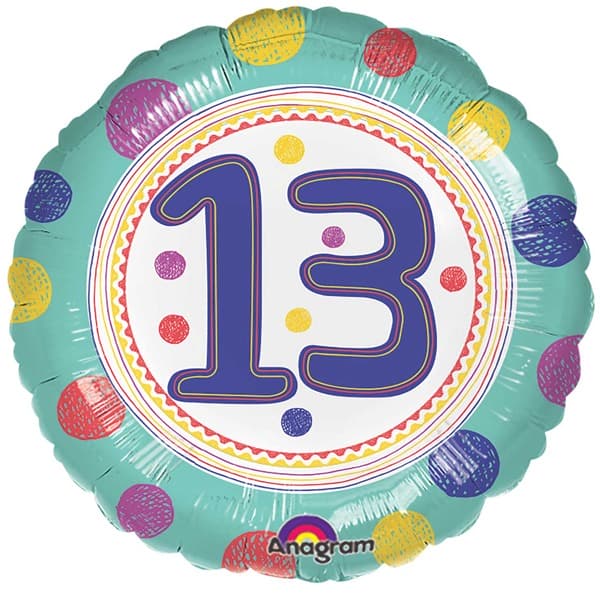 (image for) 18" Spot On 13th Birthday Foil Balloons