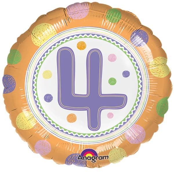 (image for) 18" Spot On 4th Birthday Foil Balloons