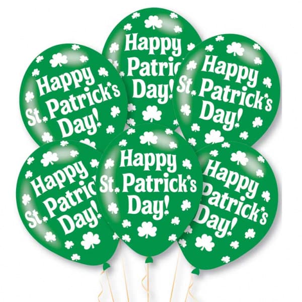 (image for) 11" Happy St Patrick's Day Latex Balloons 6pk