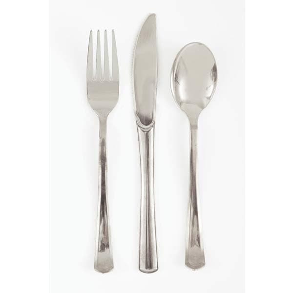 (image for) Silver Plastic Assorted Silverware 18pk