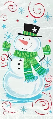 Snowman Swirl Cello Bags x20