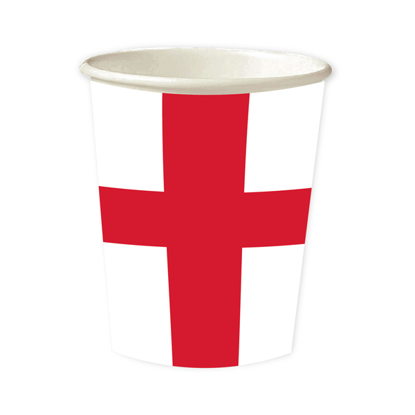 9oz England Flag Paper Cups 8pk