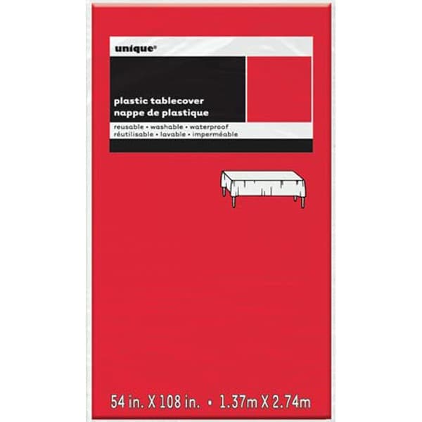 (image for) Red Rectangle Plastic Tablecover