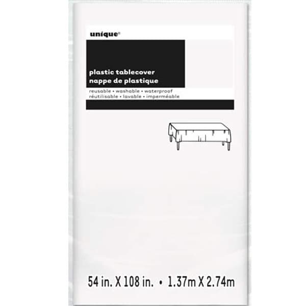 (image for) White Rectangle Plastic Tablecover