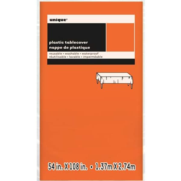 (image for) Pumpkin Orange Rectangle Plastic Tablecover