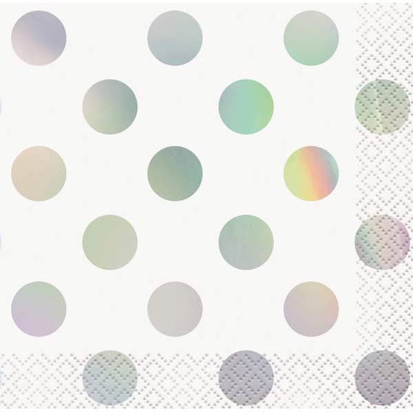 (image for) Iridescent Dot Beverage Napkins 16pk