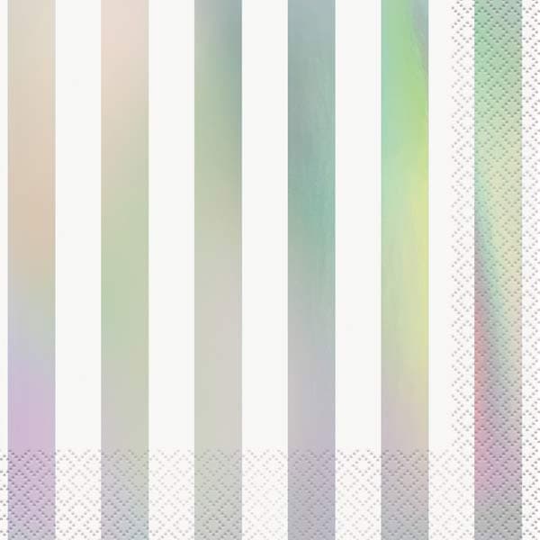 (image for) Iridescent Stripes Lunch Napkins 16pk