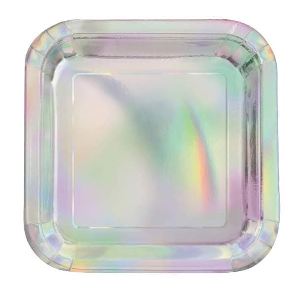 (image for) 9" Iridescent Square Paper Plates 8pk