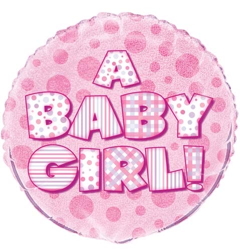 (image for) 18" Baby Girl Prismatic Foil Balloons