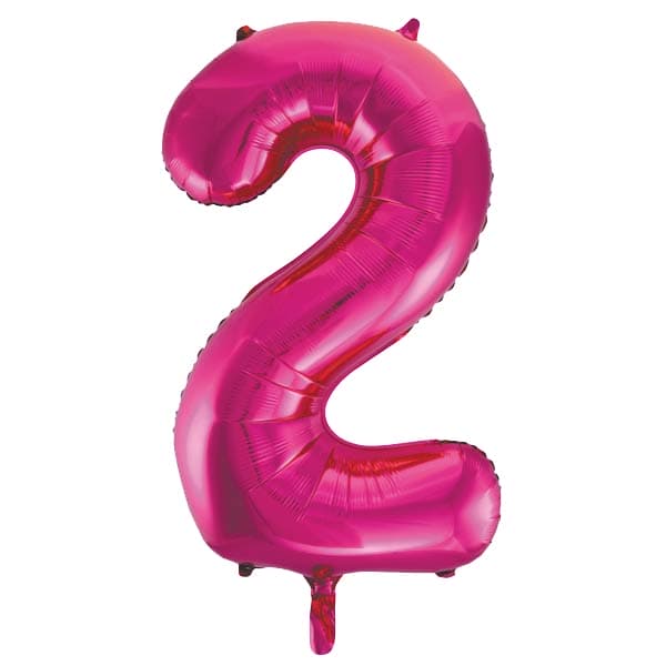 (image for) 34" Unique Pink Glitz Number 2 Supershape Balloons