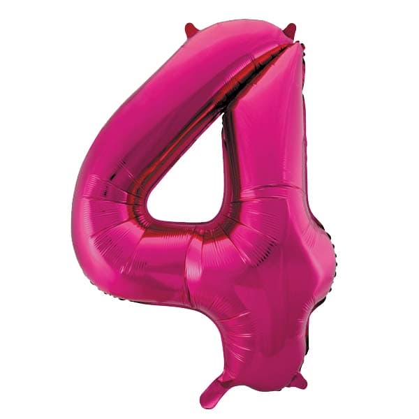 (image for) 34" Unique Pink Glitz Number 4 Supershape Balloons