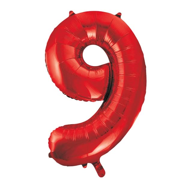 (image for) 34" Unique Red Number 9 Supershape Balloons