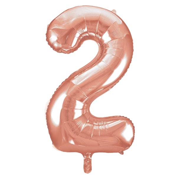 (image for) 34" Unique Rose Gold Number 2 Supershape Balloons