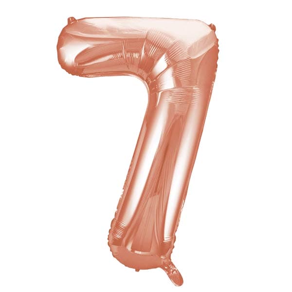 (image for) 34" Unique Rose Gold Number 7 Supershape Balloons