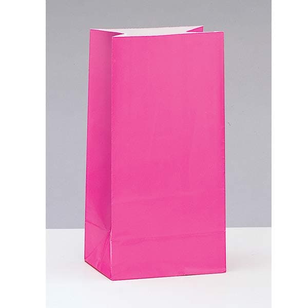 (image for) Hot Pink Paper Party Bag 12pk