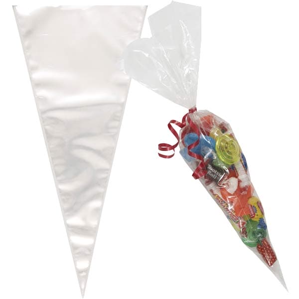 (image for) Clear Large Cone Cello Bags 25pk