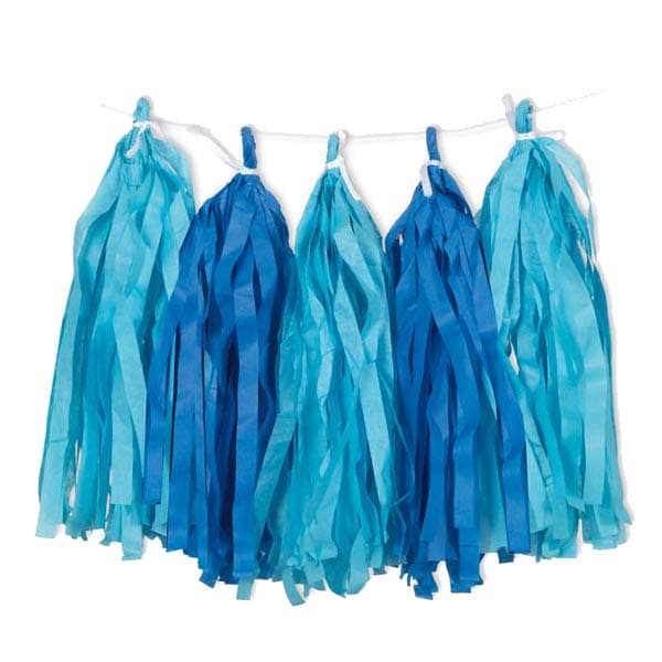 (image for) Blue Tissue Tassel Garland