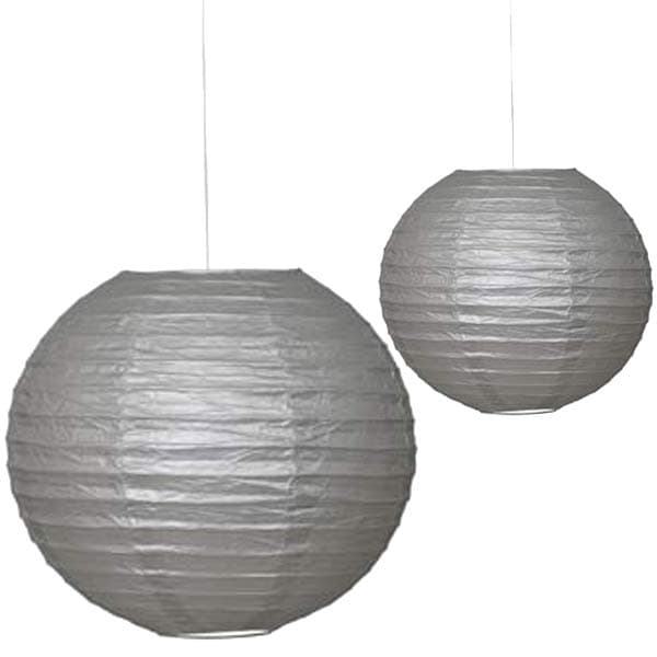 (image for) Metallic Silver Paper Lantern 1pk