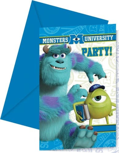 (image for) Monsters University Invites And Envelopes x6