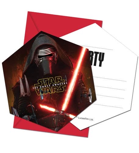 (image for) Star Wars The Force Awakens Party Invitation x6