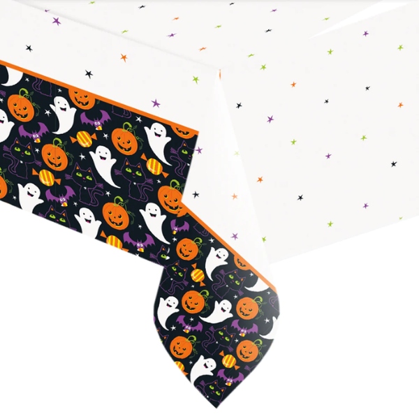 (image for) Cat & Pumpkin Plastic Tablecover 1pk