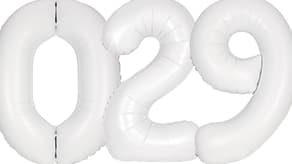 Matte White Numbers Balloons