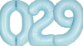 Pastel Matte Blue Numbers Balloons