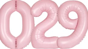 Pastel Matte Pink Numbers Balloons