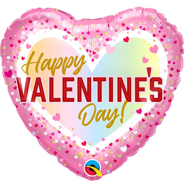 (image for) 18" Happy Valentines Day Confetti Ombre Foil Balloons