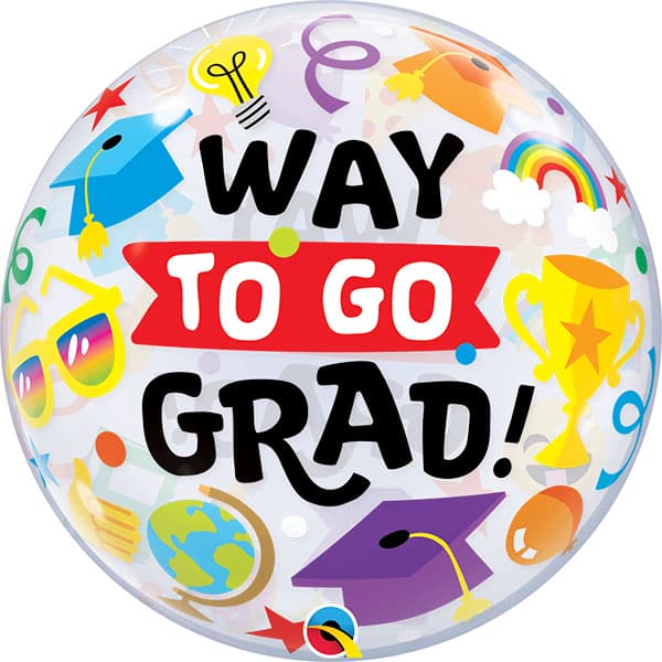 (image for) 22" Way To Go Grad Everything Single Bubble Balloons