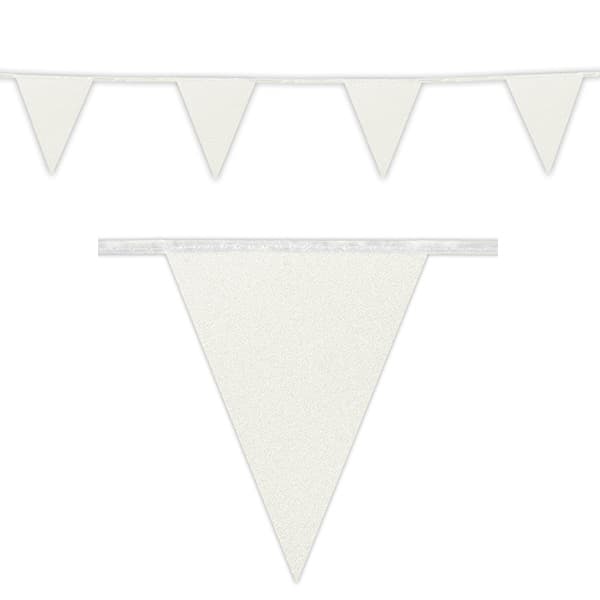 (image for) White Glitter Party Bunting