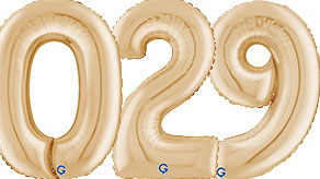 (image for) 26" & 40" Grabo White Gold Number Balloons