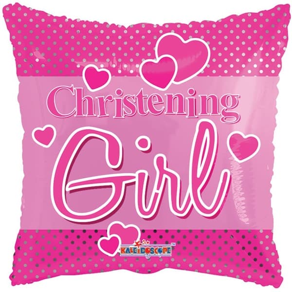 (image for) 18" Pink Christening Girl Foil Balloons