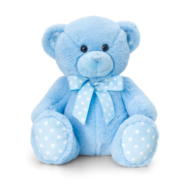 25cm Blue Baby Spotty Bear : Go International, UK