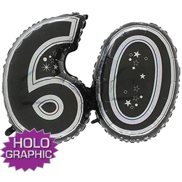 (image for) 31" 60 Black Jointed Number Shape Balloons