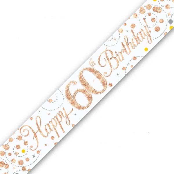 (image for) Sparkling Fizz Happy 60th Birthday Holographic Banner