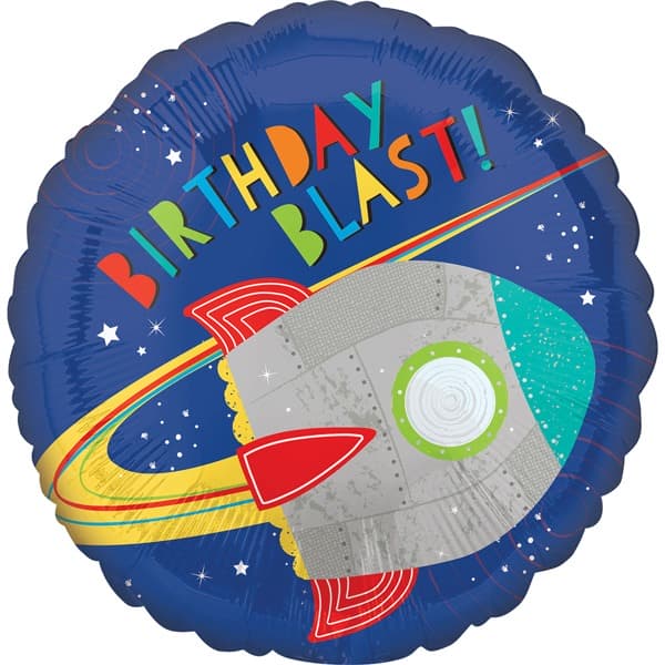 (image for) 18" Blast Off Birthday Foil Balloons