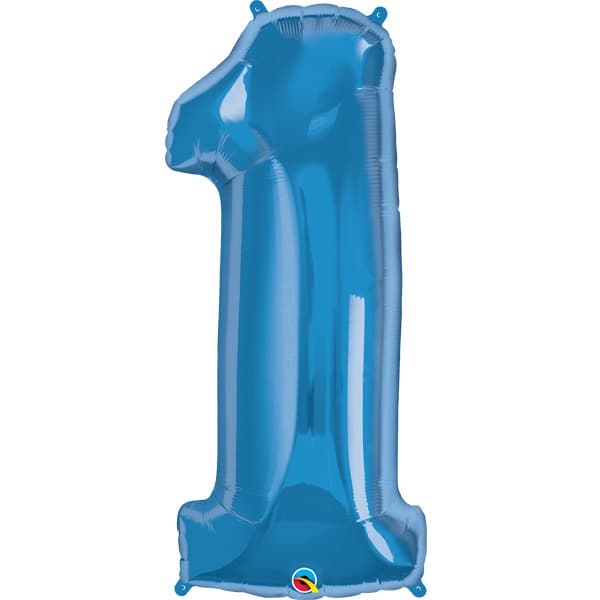 (image for) Qualatex Sapphire Blue Number 1 Supershape Balloons