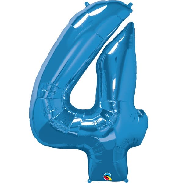 (image for) Qualatex Sapphire Blue Number 4 Supershape Balloons