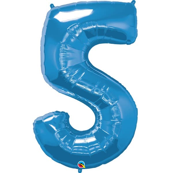 (image for) Qualatex Sapphire Blue Number 5 Supershape Balloons