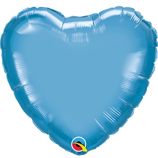 (image for) 18" Chrome Blue Heart Foil Balloons